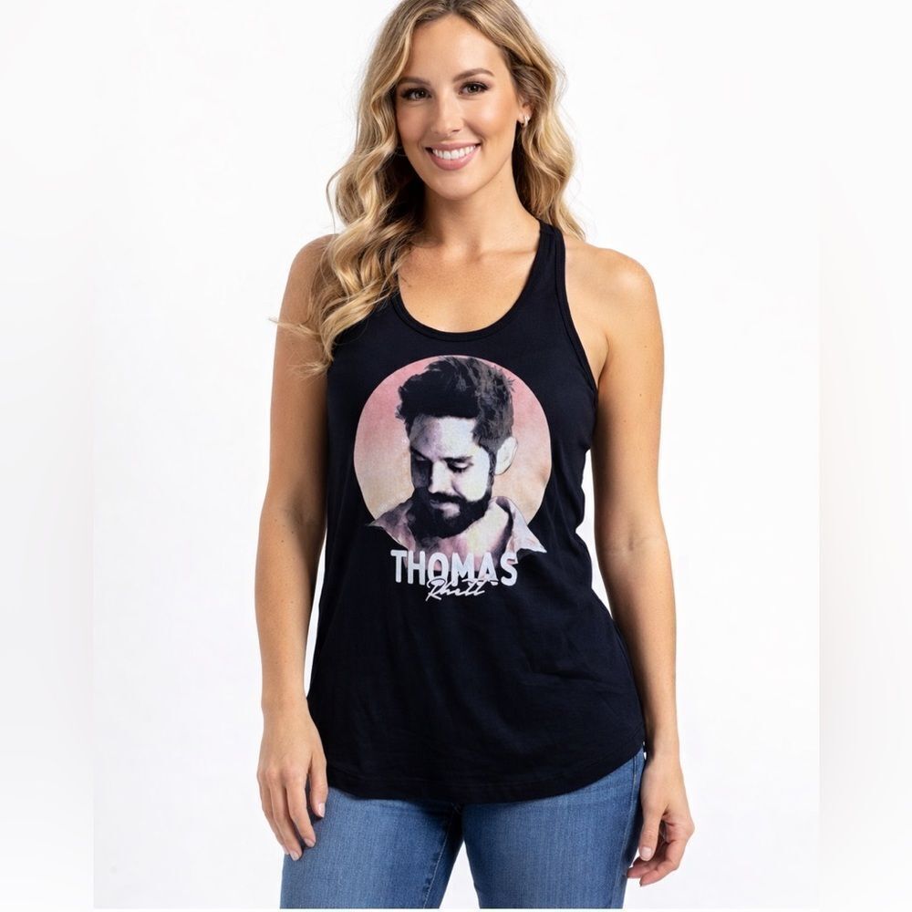 Thomas Rhett Country Singer Songwriter Racerback Tank Top Black - Size Medium